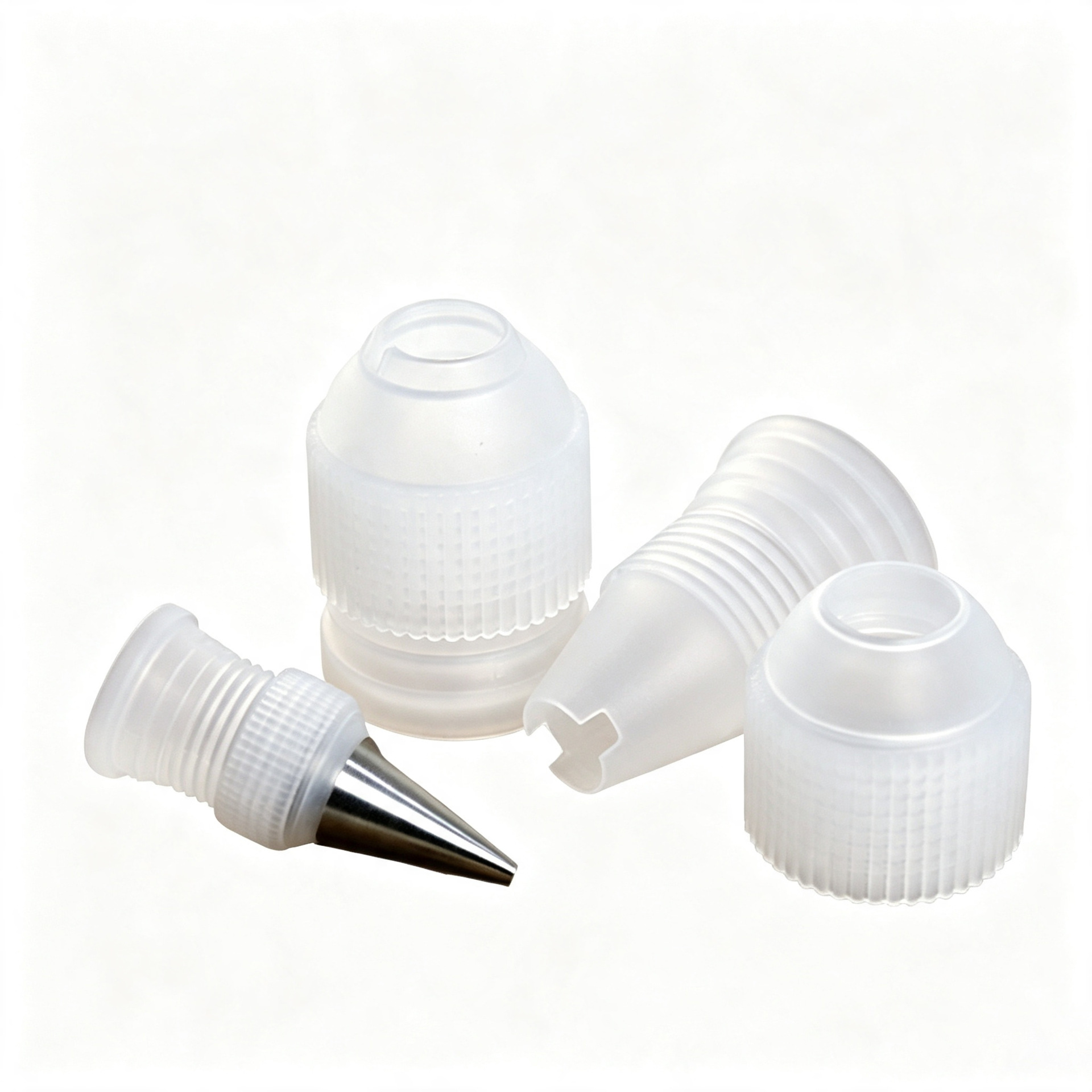 Large, medium, and small size decorating nozzle converter, plastic PP decorating adapter, reusable cake baking tool