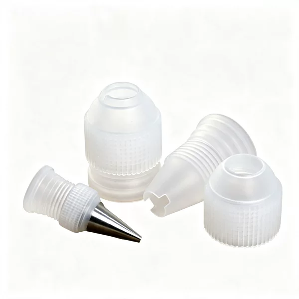 Large, medium, and small size decorating nozzle converter, plastic PP decorating adapter, reusable cake baking tool
