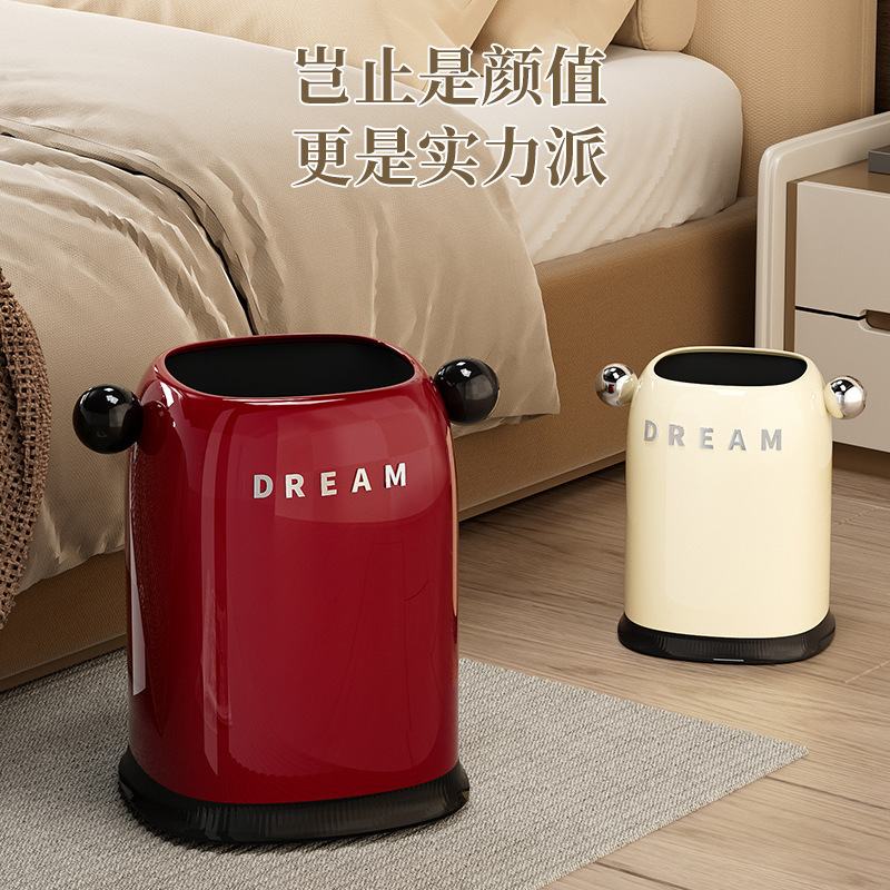 High-Quality Household Trash Can with a Stylish Design, Thickened Without Lid, Suitable for Living Room, Bedroom, Kitchen, Desktop, and Bathroom, with a Light Luxury Feel