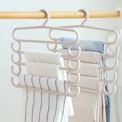 Creative Home Multi-layer Storage Pants Rack Fresh Plastic Clothes Hanger Multifunctional Non-slip Dresser Tie Rack Scarf Holder