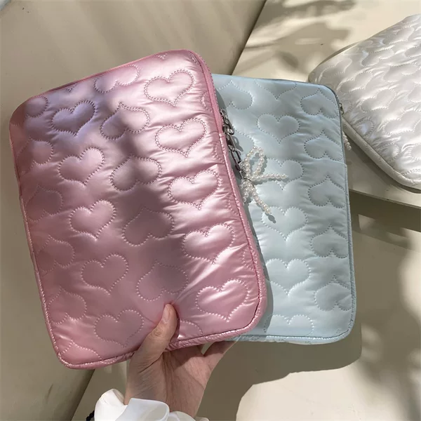 Cross-border South Korea ins Love Bow Pearl Tablet Storage Bag ipad11/13 inch Laptop