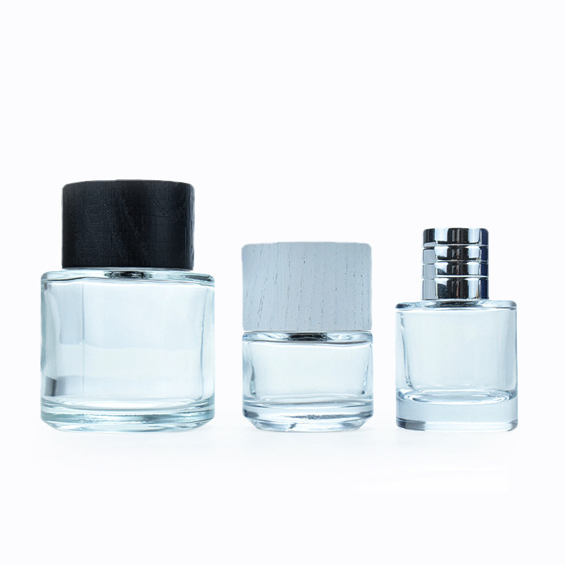 30ml/50ml円柱形バヨネットガラス瓶球形蓋携帯押し香水瓶化粧品ガラス瓶|undefined