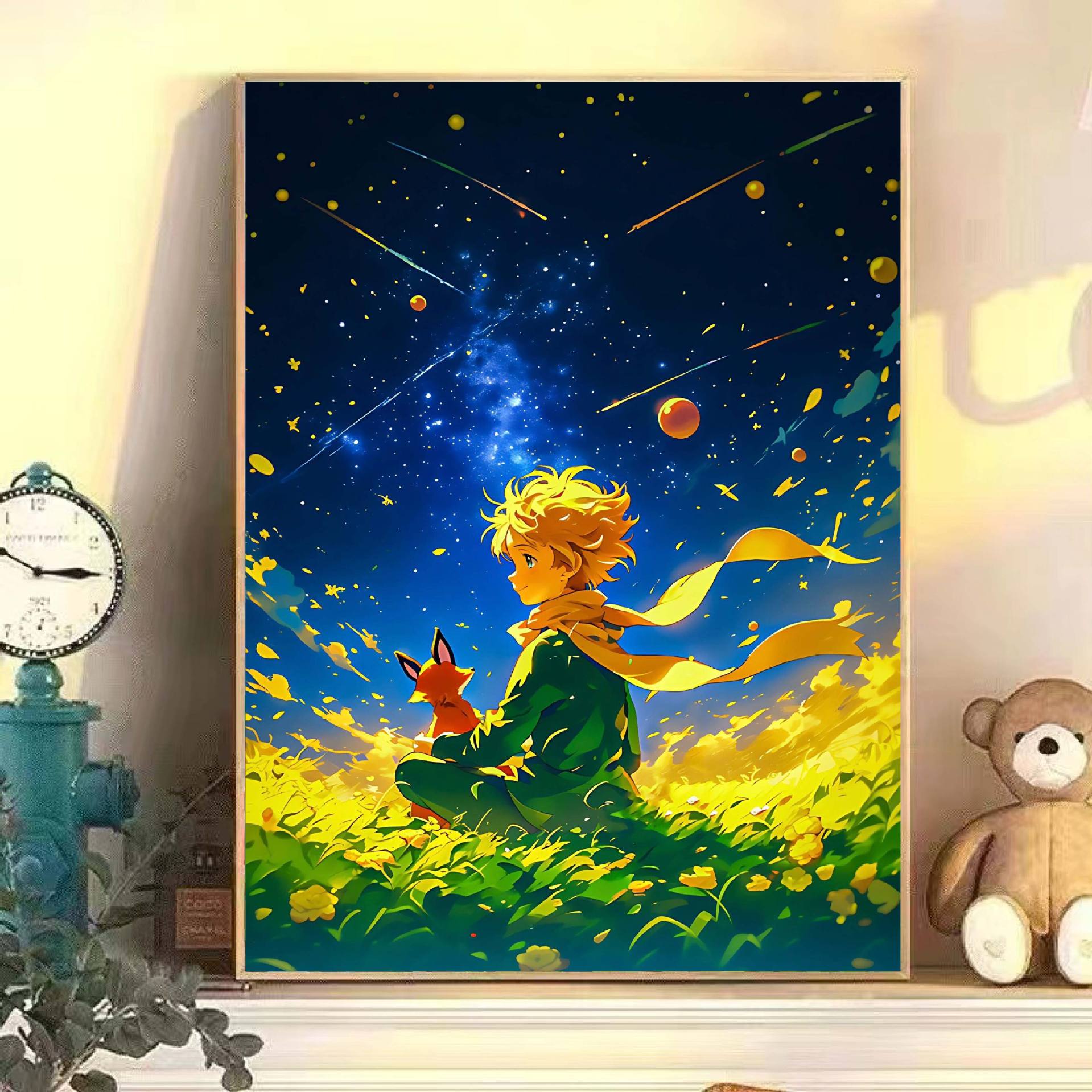 DIY pintura al óleo digital El pequeño príncipe estrella curar dibujos animados pintura al óleo acrílico hecha a mano pintura decorativa moderna