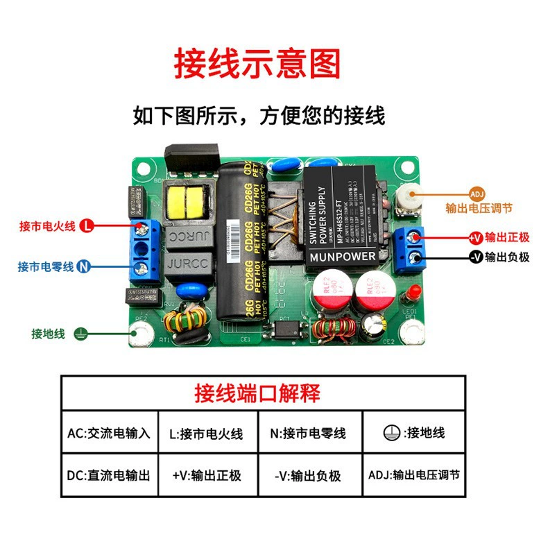 Switch key, ultra thin safe power supply, industrial module, 220v, 12v, 48W