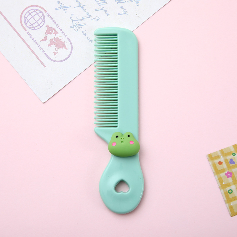 Nuevos niños pequeño peine de dibujos animados mini portátil Bangs pelo roto cabeza redonda peine de dientes peine de pelo de niña