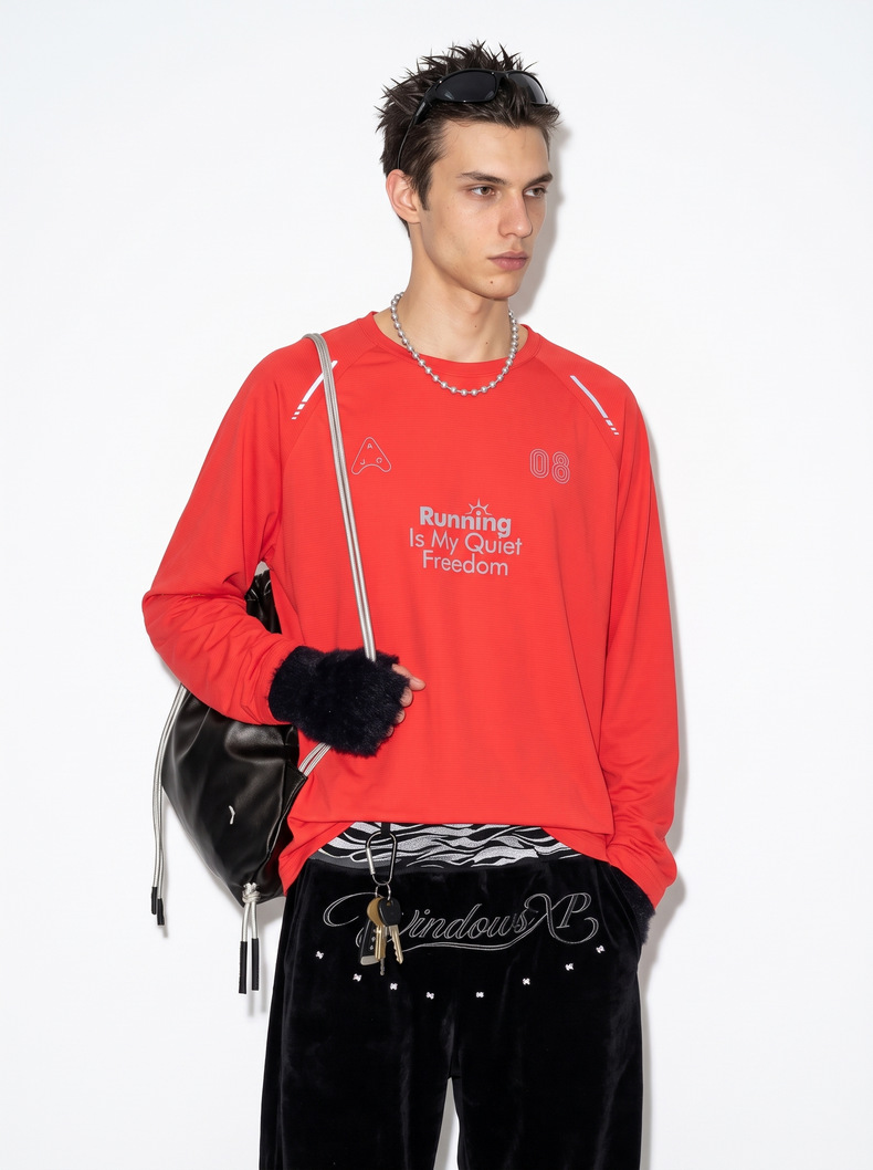 Inflation Reflective Raglan Long-Sleeve Tee