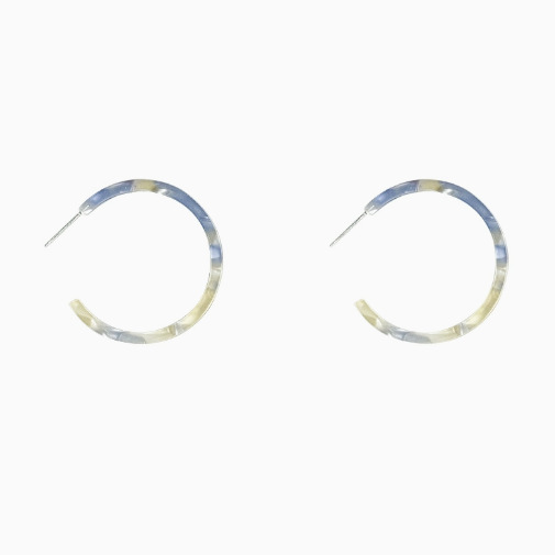Anillo de vinagre ámbar de oxígeno gran anillo de aretes de aretes de aretes para mujeres explosión de alta calidad aretes de aretes de color único de verano