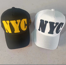 无破洞帽檐NYC黑白款简约时尚大气透气百搭潮流前端棒球帽成人帽