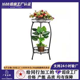 欧式地面客厅阳台可拆卸花盆架多层铁艺花架绿萝多肉落地式花盆架