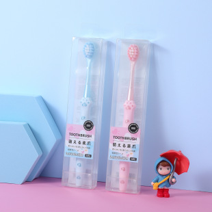 Cute Cartoon Couple Mengmeng Le Cat Claw Soft Hair Toothbrush Fine Hair Cleaning Toothbrush Single Pack Wholesale