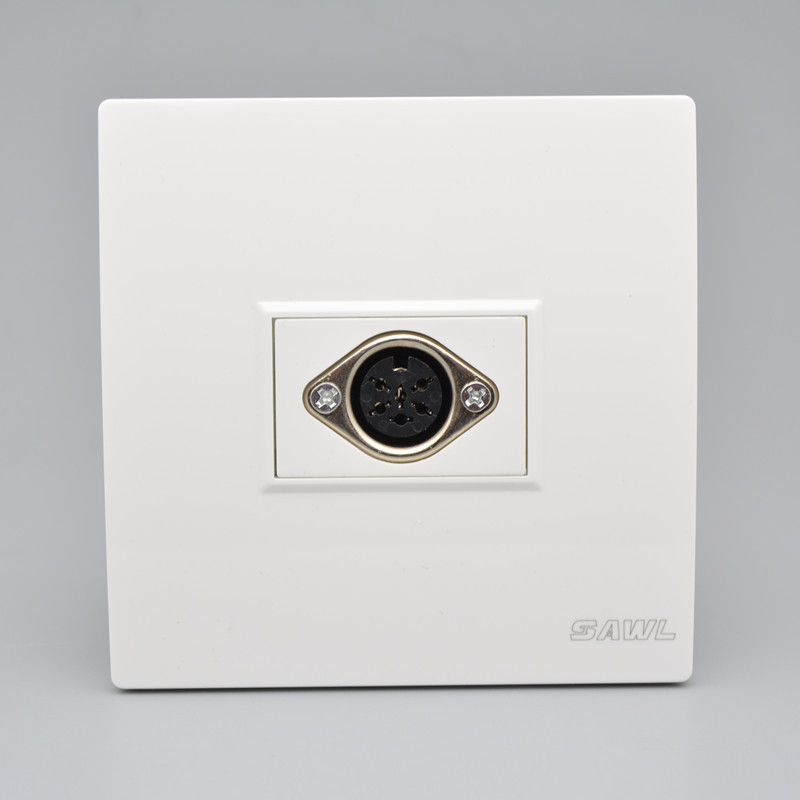 6芯会议插座86型手拉手话筒插座音频一位六芯数字会议墙壁面板插