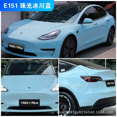 Auto Color Change Film Color Film - e151-pearlescent-glacier-blue-152m-x-17m-polymer-substrate-petbottom-or-paperbottom