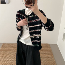 南油批发不零售女装10羊毛软糯费尔岛图案提花针织开衫厚毛衣外套