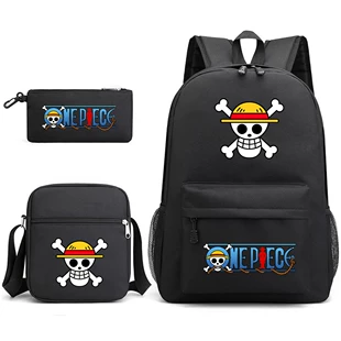 Рюкзак One Piece с принтом большой школьный с сумкой и пеналом