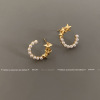 Fashionable earrings from pearl, simple and elegant design, internet celebrity