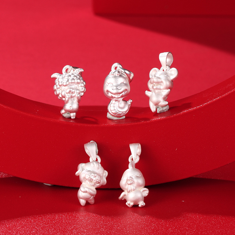 2023 Año del Gallo S999 plata esterlina Zodiaco pollo colgante collar de plata esterlina de clavícula femenina año de nacimiento joyería del Día de San Valentín