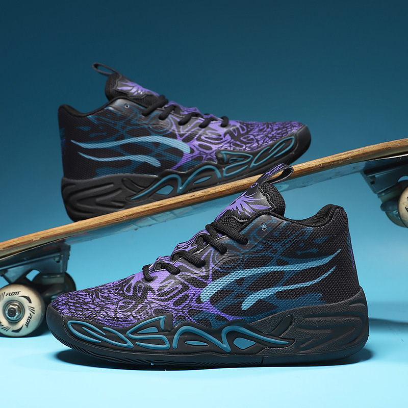 Tres bolas de cuatro generaciones de zapatos de baloncesto para hombres zapatos de fútbol de combate respirables estudiantes de secundaria fricción juvenil sonido Duck Duck zapatos de fútbol