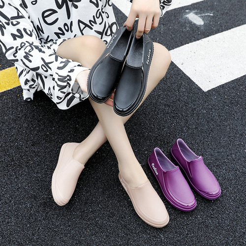 Kitchen low-cut rain boots for women, short-tube thick-soled rain boots, fashionable women's non-slip outer work shoes, waterproof shoes, water boots
