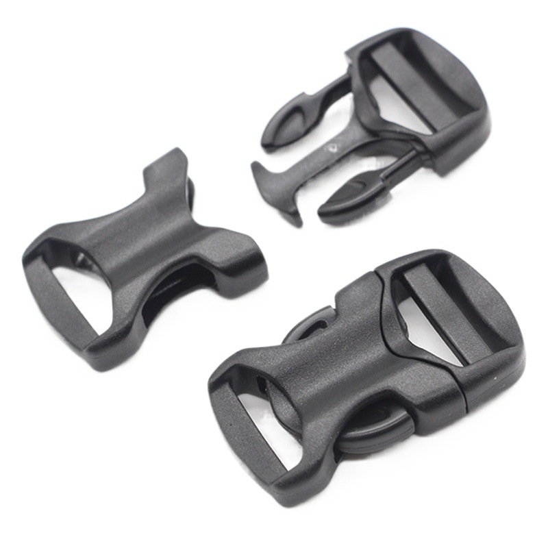 In-Stock Luggage Buckles, School Bag and Suitcase Plastic Black Pom Strap Buckles, 6-Point Buckle, Backpack Buckle