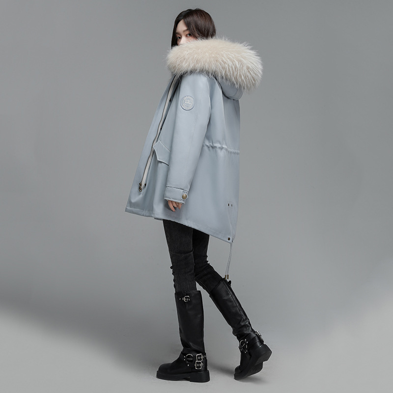 Parker Fur Coat for Women 2026 Winter Mid-Length Outdoor Three-Proof Thickened Coat with Detachable Fox Fur Lining
