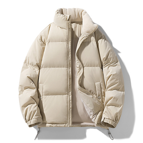 Chaqueta de plumón de gama alta para hombre con cuello alto grueso y cálido marca de marea chaqueta juvenil de plumón de pato blanco moda casual ropa de hombre de lujo ligero