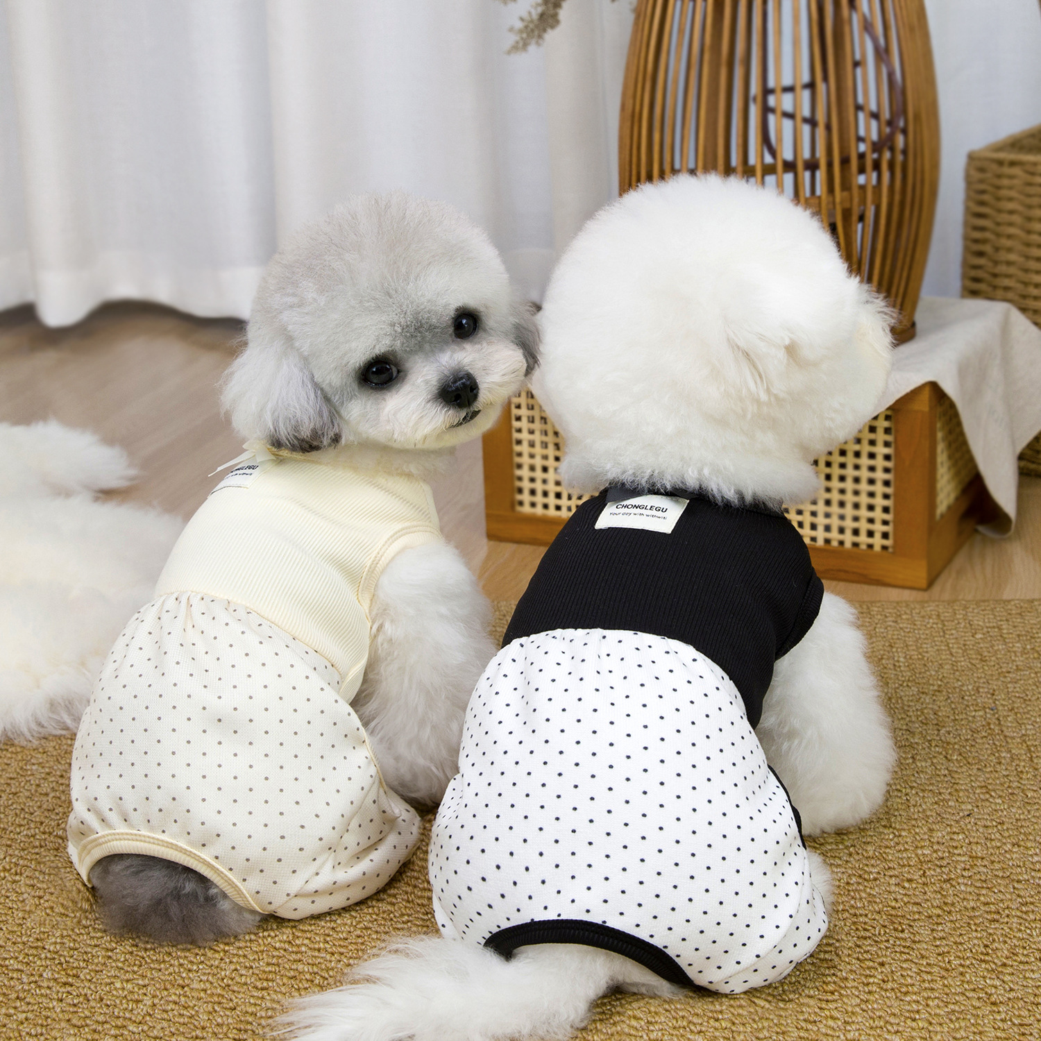 宠物狗狗衣服春夏装高弹舒适居家服猫咪泰迪小型犬夏季豆丁四腿裤