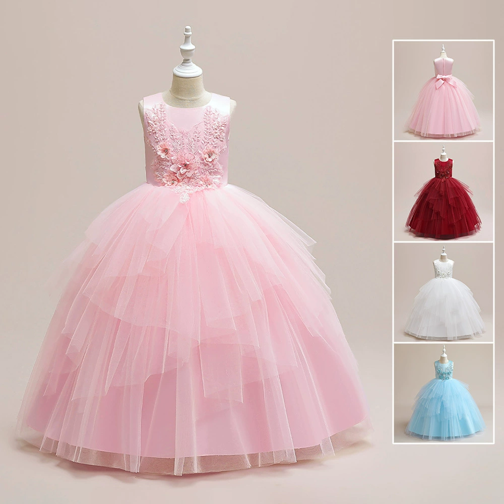Детский маленький костюм принцессы, свадебное платье, костюм для исполнения на пианино, западный стиль, подарок на день рождения