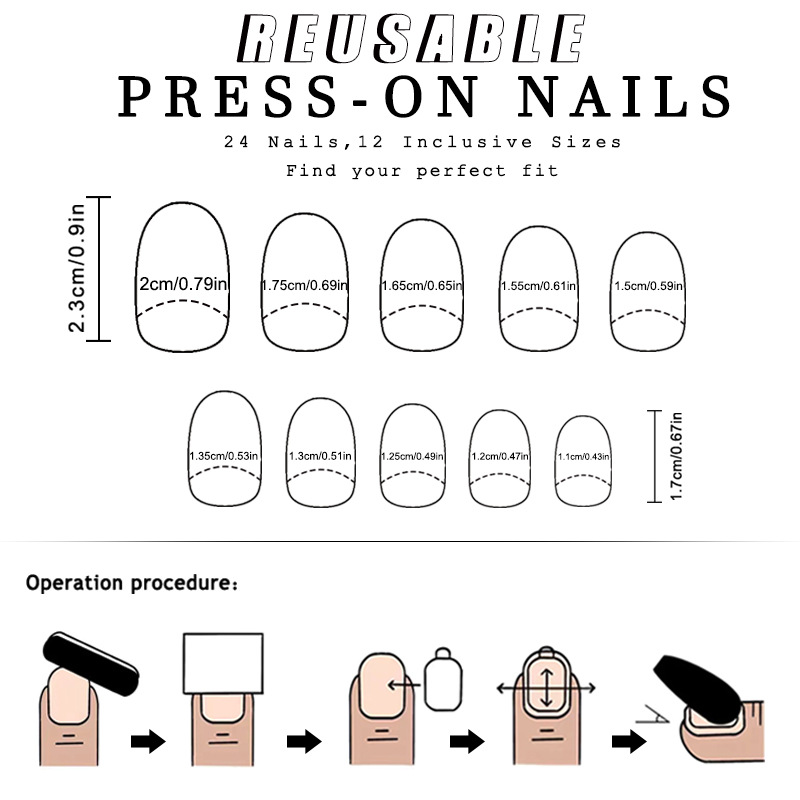 Short Christmas short round nail beauty piece Christmas gift snowflake sweet cool wear nail contrast color  nails 24 pieces_voghion.com
