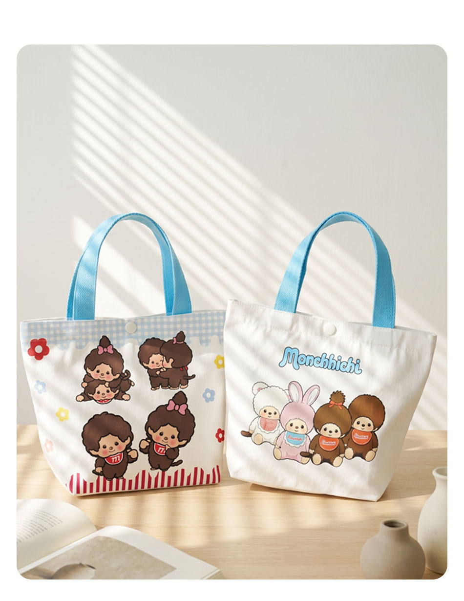 Karikatür Kawaii Canvas Çanta Japon Kore Tarzı Sevimli Baskılı El Çantası Günlük Geniş Kapasiteli Çanta