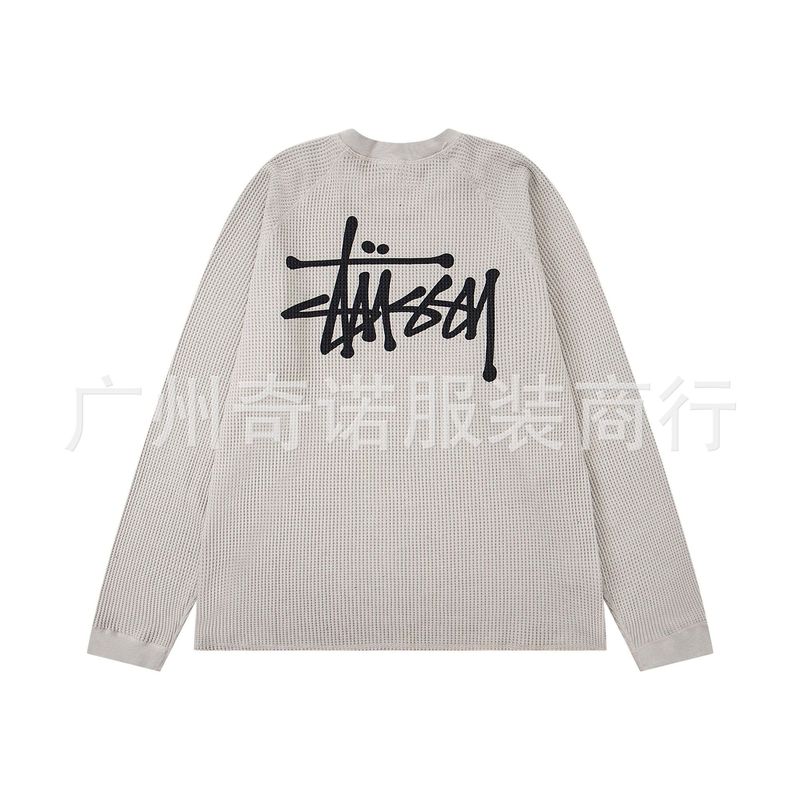 跨境高品 美式2025 秋季系列 logo徽标设计水洗插肩袖360克华夫格|undefined