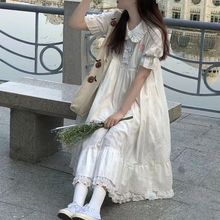 纯欲风甜美可爱小清新娃娃领连衣裙女学生夏季新款韩版中长款裙子