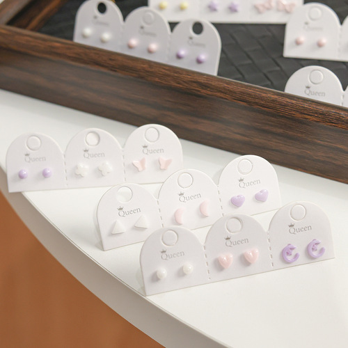 Biological porcelain earring stud, medical-grade ceramic ear pin, hypoallergenic earring, sleep-friendly, no removal ear bone stud earring accessory