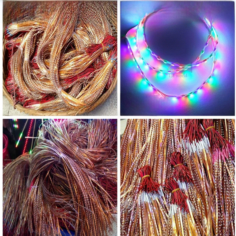 Измененная световая полоска, разноцветные ногтевые sequins, сверхяркие украшения, светодиодная трубчатая ошейник, оптовая продажа