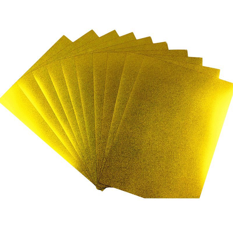 A4 Adhesive-Backed Sand Gold Film Gold Foil Painting Material Gold Frosted Sand Gold Photo Paper Lanugo Painting Meticulous Painting Crystal Print