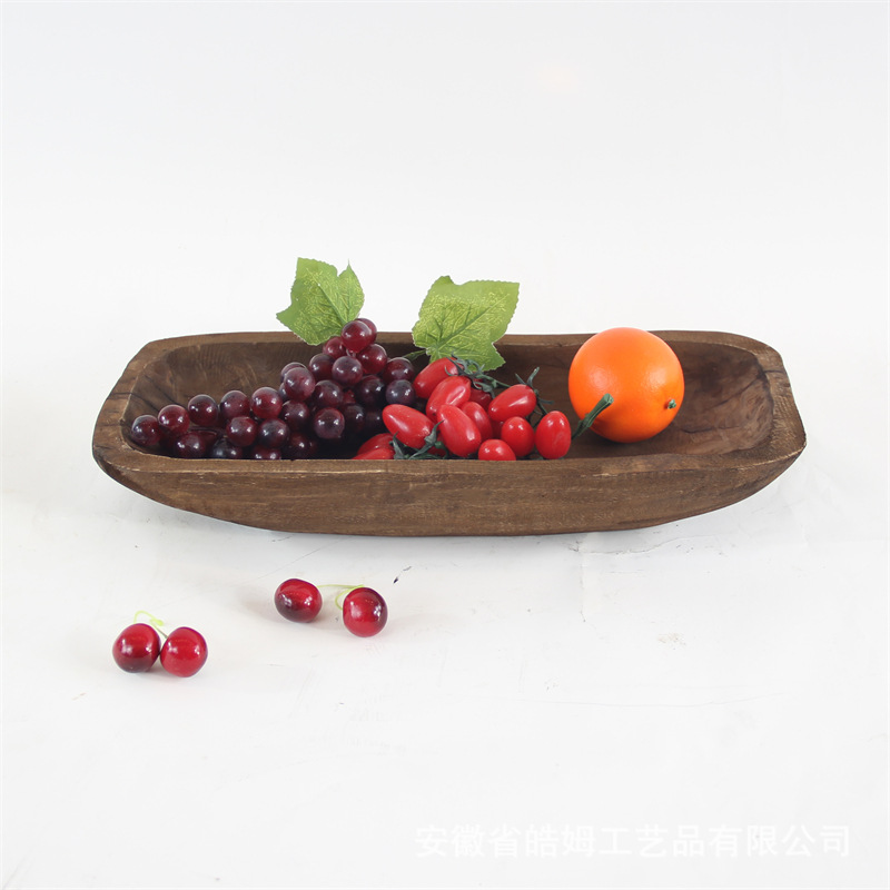 Ventas de fábrica Comercio exterior ventas nacionales hecho a mano antigua bandeja de madera plato de fruta decoración creativa B & B Hotel decoraciones