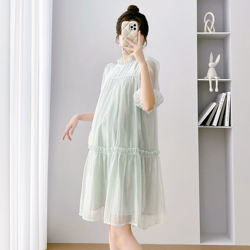 Summer clothing for pregnant, cute fashionable dress, short skirt, doll, new collection, Korean style, fitted, bright catchy style, for teenagers