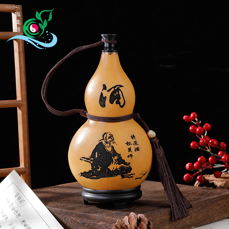 Wine Gourd Bulk Wholesale Bottle Hangers Natural Gourd for Water and Wine, Small Opening Shelf Decorative Home Wind Water Gourd