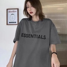 现货essentials短袖T恤男女胸前字母硅胶半袖