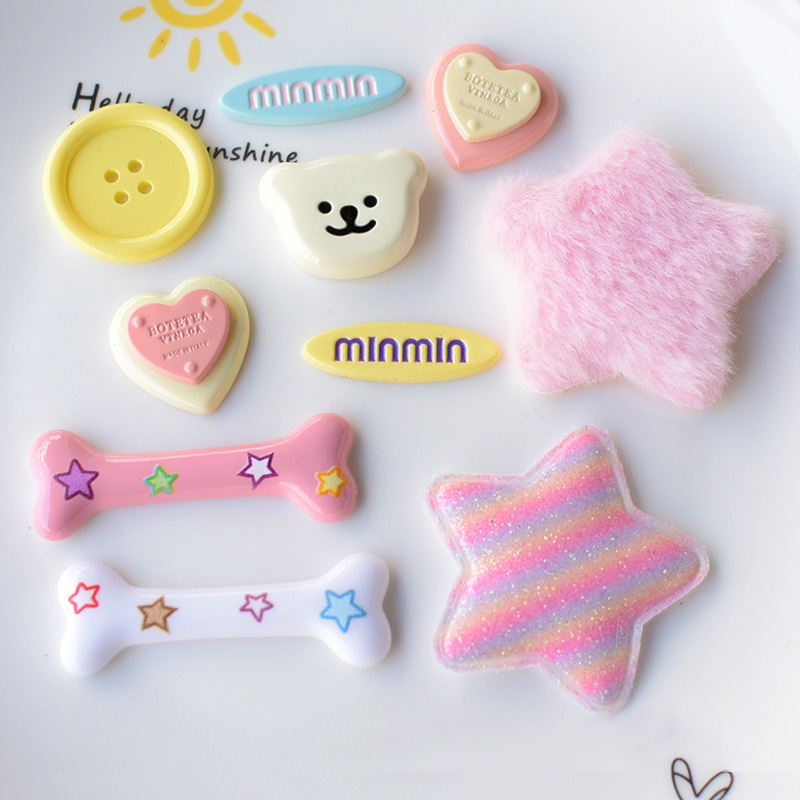 sweet cool style five-pointed star bone bear ornament accessories shoe buckle hole shoes diy material pj883