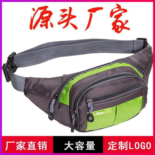 Nylon waist bag multi-pocket sports waist bag men's single shoulder crossbody bag shopping travel waist bag cycling mobile phone bag women