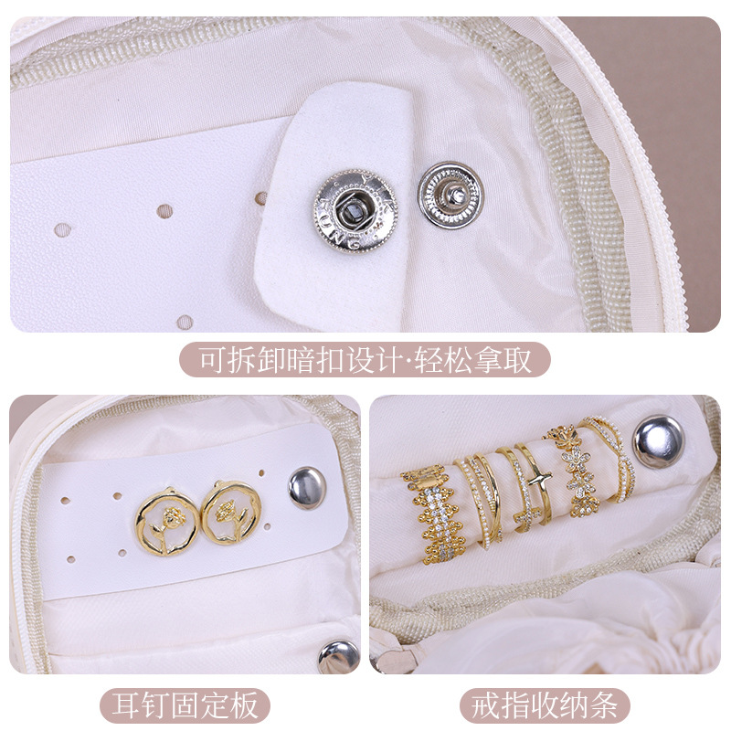 Bolsa de almacenamiento de joyería de lujo ligero de alta calidad de Amazon mini bolsa de maquillaje portátil pequeño bolso interior bolso de lápiz labial ligero