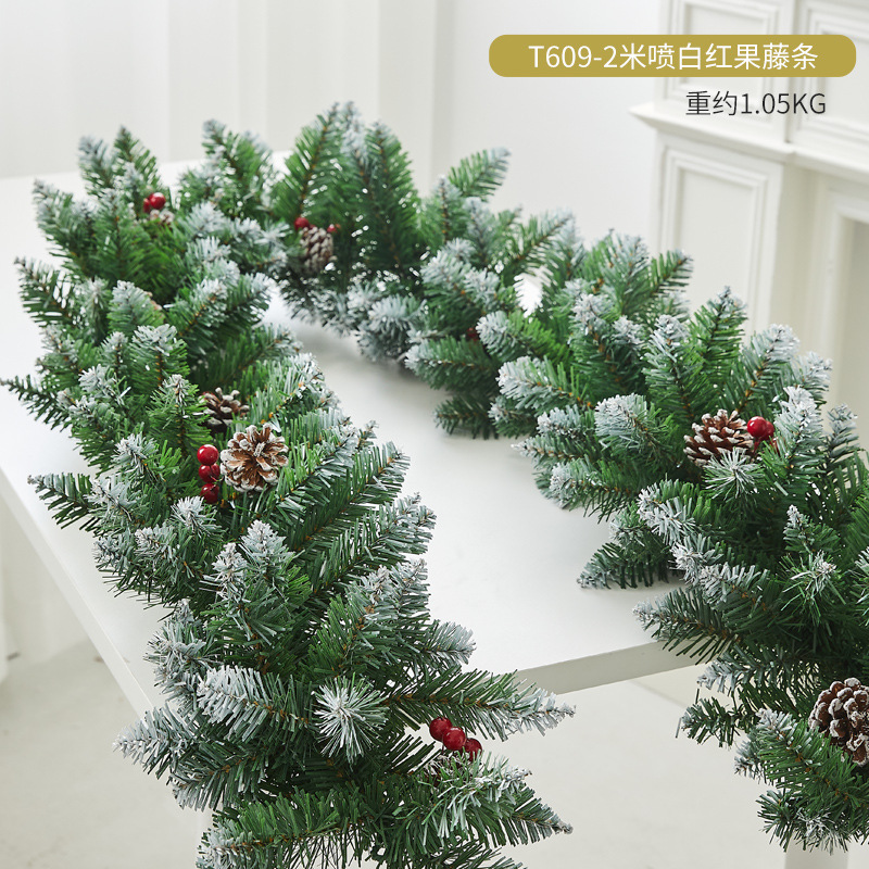 クリスマス装飾品創意暗号化植毛雪花藤条ホテルデパートのショーウインドーのドアの階段手すりの配置