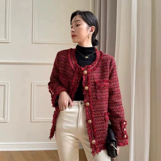 小香风外套女洋气粗花呢2025秋冬季宽松显瘦时髦短上衣