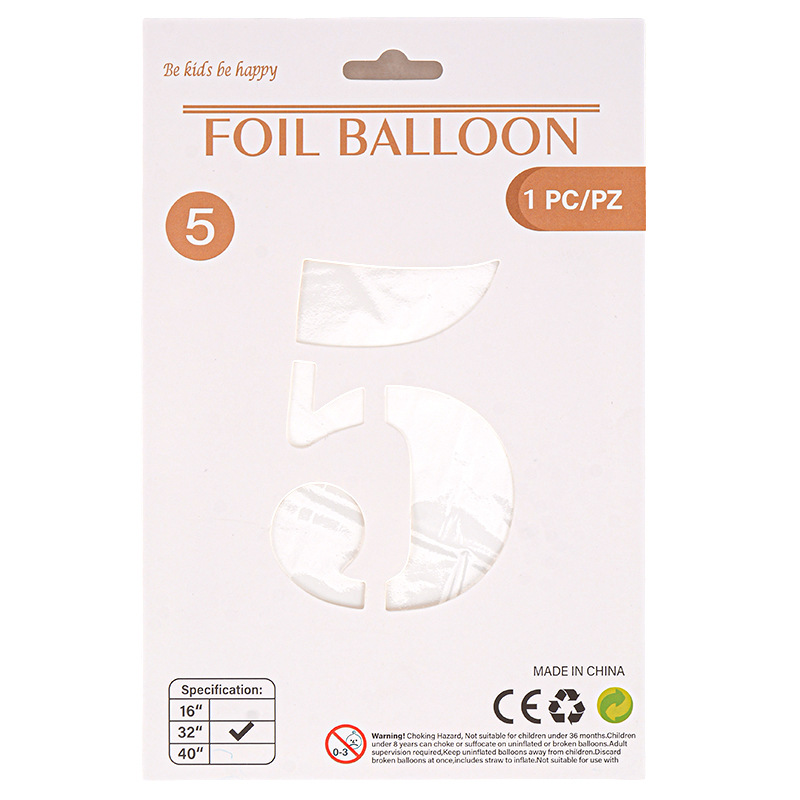 32 pulgadas Tarjeta de papel digital OPP globo de embalaje independiente fiesta de cumpleaños ambiente decorativo globo