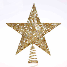 琳傑 30CM聖誕節商場吊頂掛飾 大型聖誕樹頂星星燈聖誕鐵藝五角星