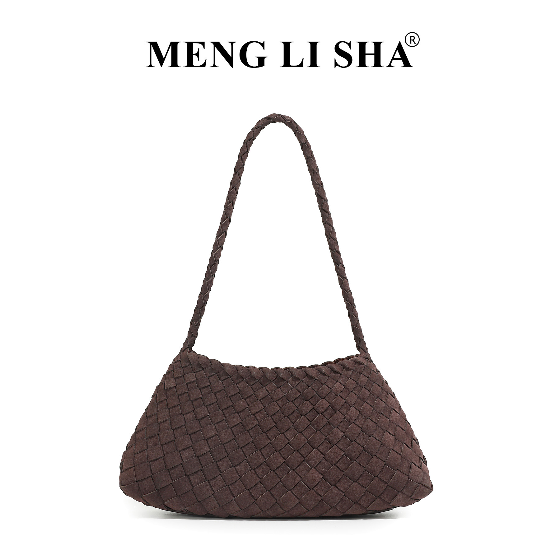Autumn/Winter New French Vintage Woven Shoulder Underarm Bag For Women Textured Matte Suede Handheld Basket Tote Bag - Thumbnail 8