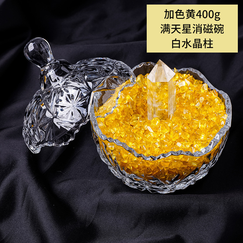 cristal natural piedra triturada desmagnetizante cuenco pulsera desmagnetizante energético cuenco de purificación para atraer la riqueza y el tesoro caja de almacenamiento utensilios adornos