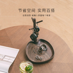 Door key storage box ornaments desktop entrance shoe cabinet storage rack solid wood entrance key rack