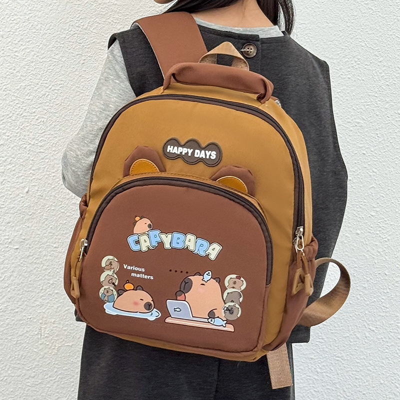 Bolso para niños de jardín de infantes Dibujos animados lindo moda estudiante mochila escolar niña estilo occidental mochila de reducción de peso de color de contraste