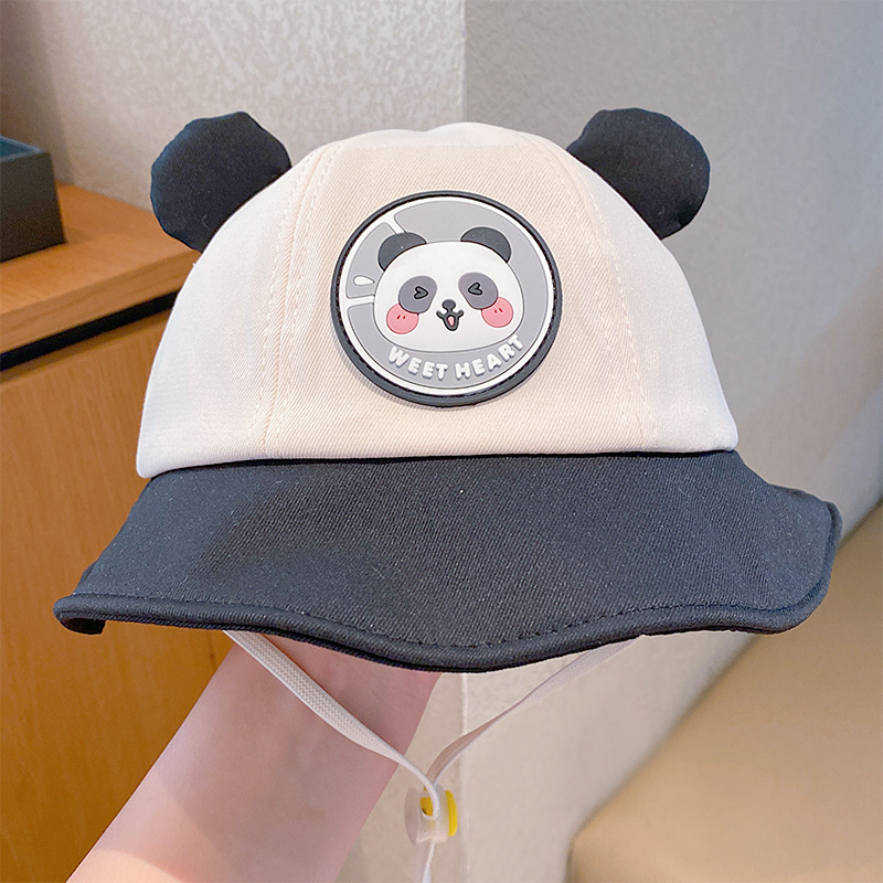 Bonito panda sombrero de dibujos animados 2025 nuevo bebé sombrero pescador sombrero de verano para niños niñas sombrero de sombrero de protección solar